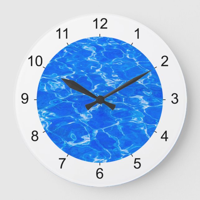 Fresh Blue Water Large Clock (Front)