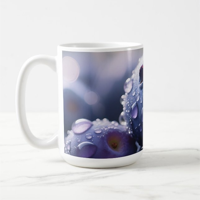Fresh Blueberries Close Up Coffee Mug (Left)