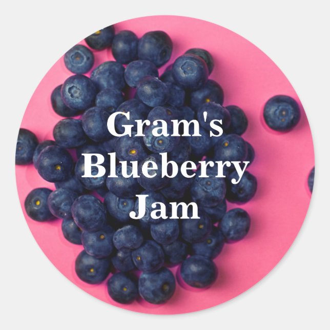 Fresh Blueberries Custom Blueberry Jam Classic Round Sticker (Front)