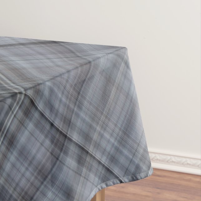 Fresh Blueberries Navy Blue Plaid Tablecloth (In Situ)