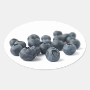 Fresh Blueberries Oval Sticker