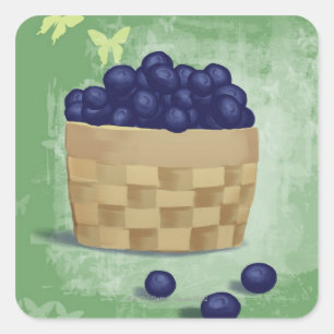 Fresh Blueberries Square Sticker