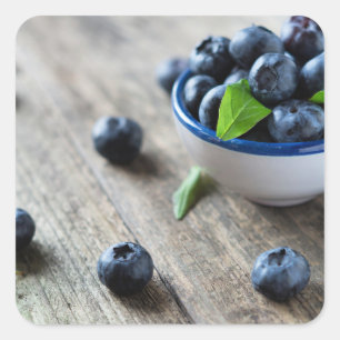 Fresh blueberries square sticker