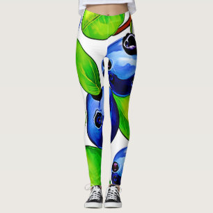 Fresh Blueberry Art Leggings