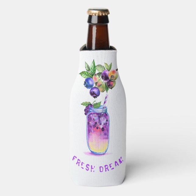 Fresh Blueberry Drink Bottle Cooler - Custom Text (Bottle Front)