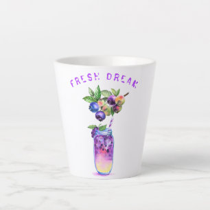 Fresh Blueberry Drink Latte Mug - Custom Text