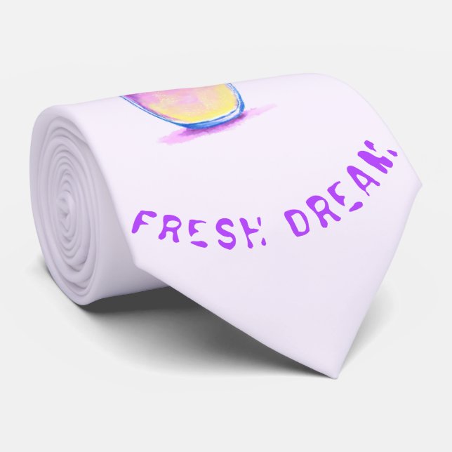 Fresh Blueberry Drink Neck Tie - Custom Text (Rolled)