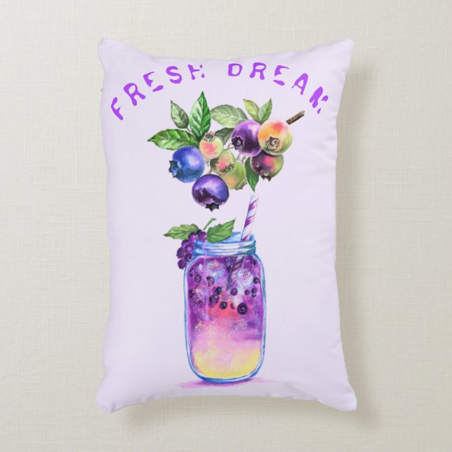 Fresh Blueberry Drink Pillow - Custom Text (Front(Vertical))