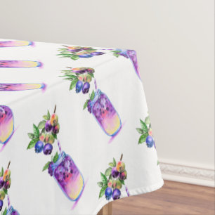 Fresh Blueberry Drink Tablecloth