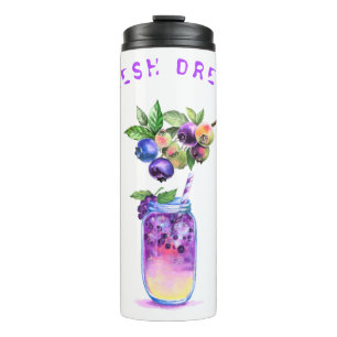 Fresh Blueberry Drink Thermal Tumbler Custom Text