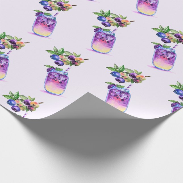 Fresh Blueberry Drink Wrapping Paper (Corner)