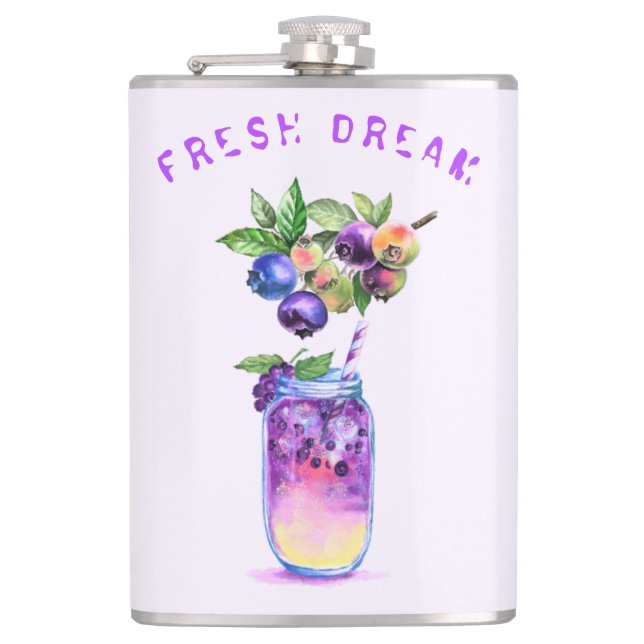 Fresh Blueberry Juice Cool Drink Flask (Front)