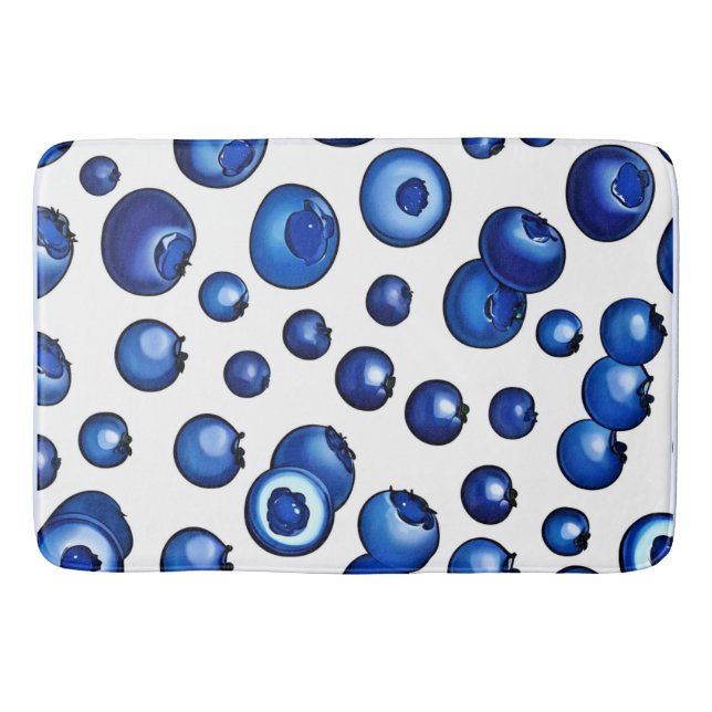 Fresh Blueberry Pattern Bath Mat (Front)