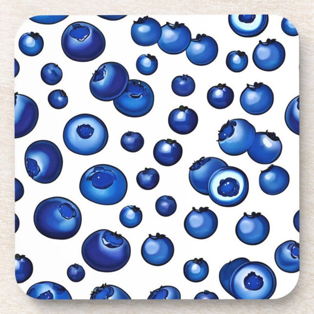 Fresh Blueberry Pattern Coaster (Front)