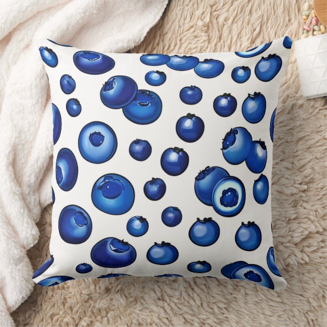 Fresh Blueberry Pattern Cushion (Blanket)