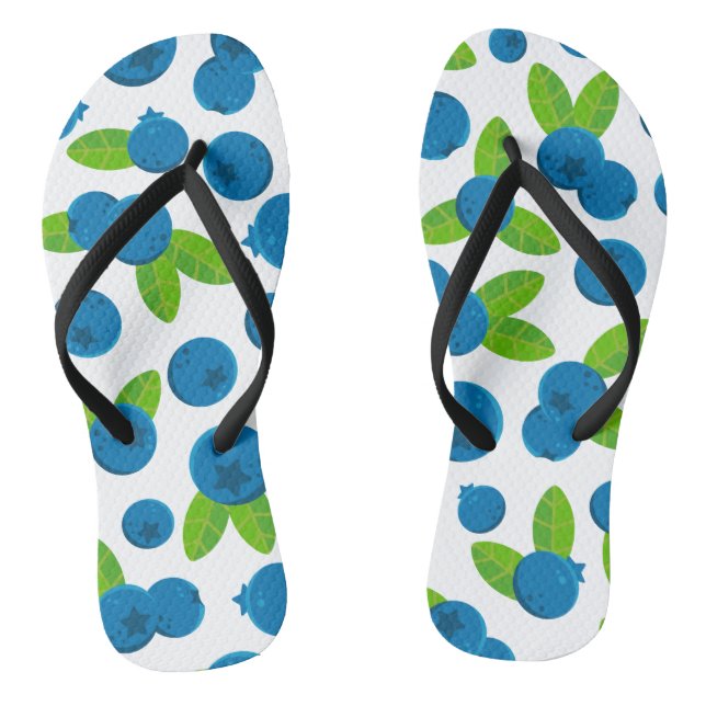 Fresh Blueberry Pattern Thongs (Footbed)