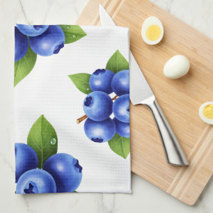 Fresh Blueberry Seamless Pattern Tea Towel