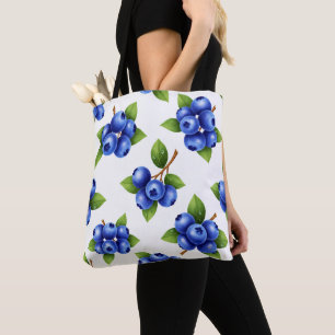Fresh Blueberry Seamless Pattern Tote Bag