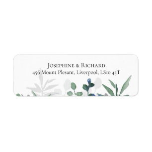 Fresh Boho, Foliage Return Address Label