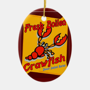 Fresh Boiled Crawfish Ceramic Tree Decoration