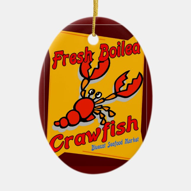 Fresh Boiled Crawfish Ceramic Tree Decoration (Front)
