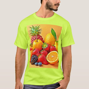 Fresh Bounty: Vibrant Fruit Harvest Design T-Shirt