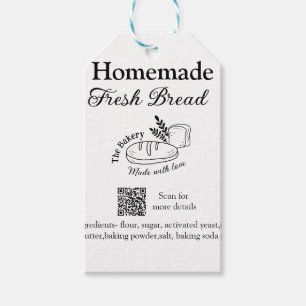 Fresh bread bakery add name ingredients Q r code h Gift Tags