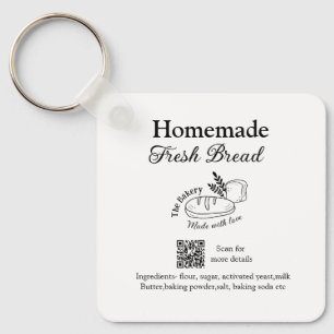 Fresh bread bakery add name ingredients Q r code h Key Ring