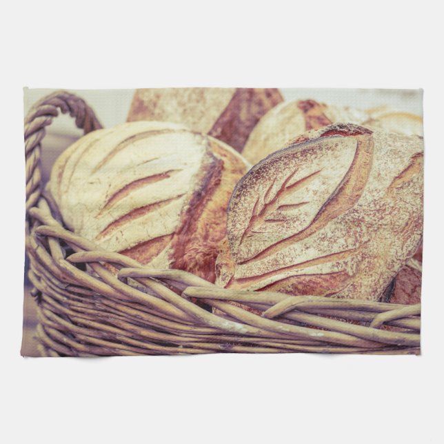 Fresh Bread Basket Tea Towel (Horizontal)