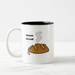 Fresh Bread Cute Bakery Illustration Bread Lover Two-Tone Coffee Mug