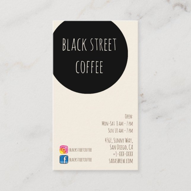 fresh brew cafe coffeeshop business card (Front)