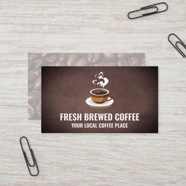 Fresh Brewed Coffee Cup  Business Card (Front/Back In Situ)