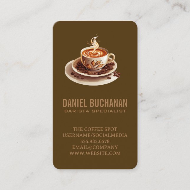 Fresh Brewed Coffee Cup  Business Card (Front)