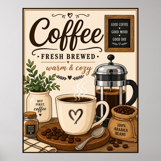 Fresh Brewed Coffee Poster (Front)