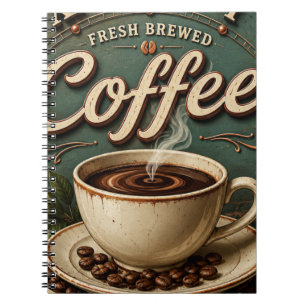 Fresh Brewed Coffee Rustic Farmhouse Notebook