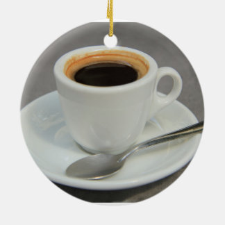 Fresh brewed espresso ceramic ornament