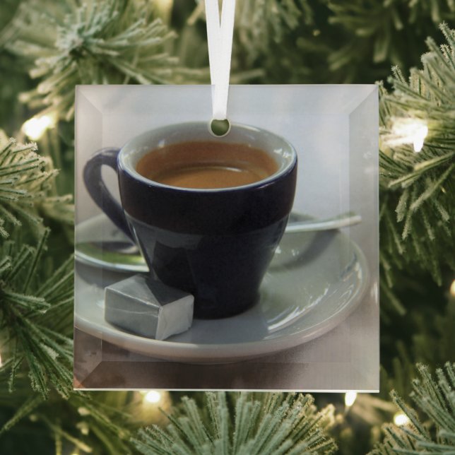 Fresh brewed espresso  glass tree decoration (Insitu)