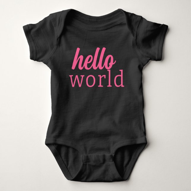 Fresh Brush Script Hello Romper Baby Bodysuit (Front)