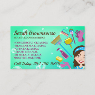 Fresh Bubble Janitorial House Cleaning Service Business Card