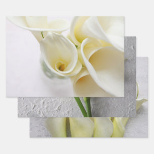 Fresh calla lilies wrapping paper sheet