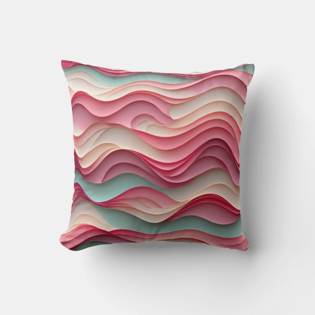 Fresh Candy Coloured Waves Cushion (Front)