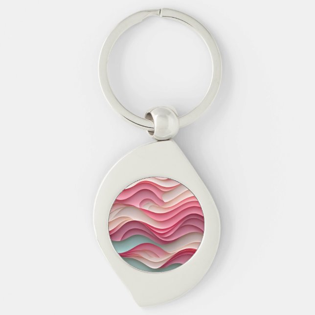 Fresh Candy Coloured Waves Key Ring (Front)