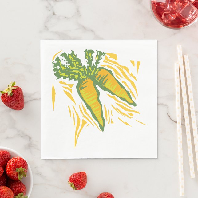 Fresh Carrot Colourful Vegetable Art Napkin (Creator Uploaded)