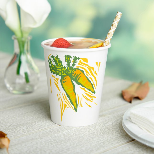 Fresh Carrot Colourful Vegetable Art Paper Cups (Creator Uploaded)