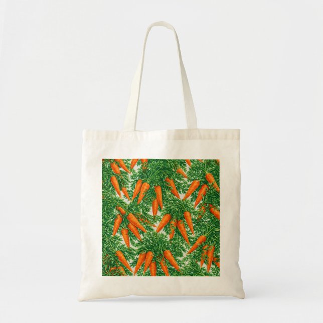 Fresh Carrot Harvest Botanical Pattern Tote Bag (Front)