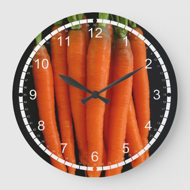 Fresh Carrots Large Clock (Front)