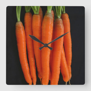 Fresh Carrots Square Wall Clock