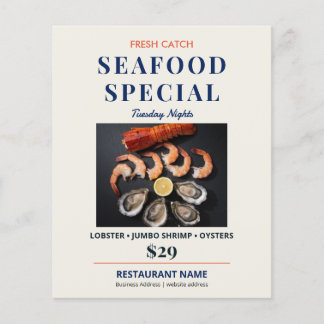 Fresh Catch Modern Seafood Restaurant Special Flyer