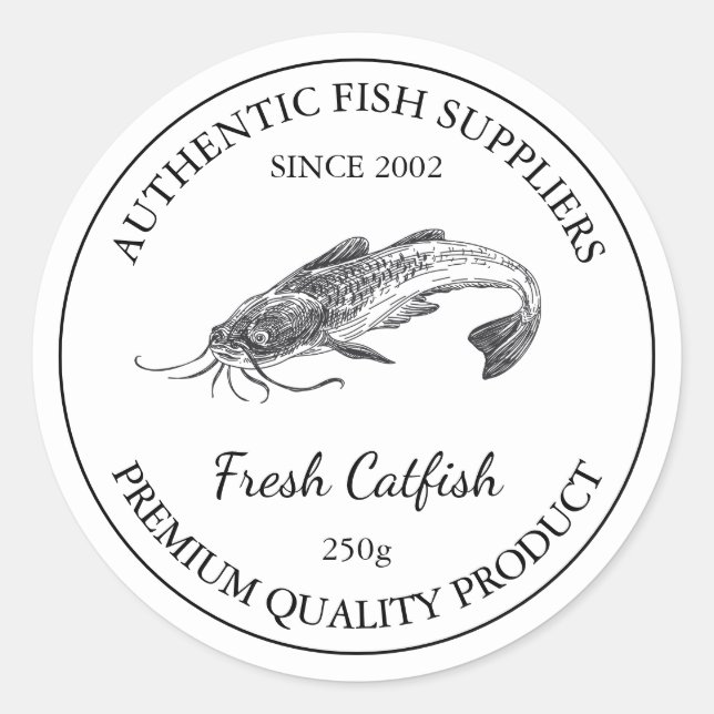 Fresh Catfish Fish Packaging Label (Front)