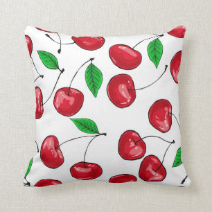 Fresh cherries pattern cushion